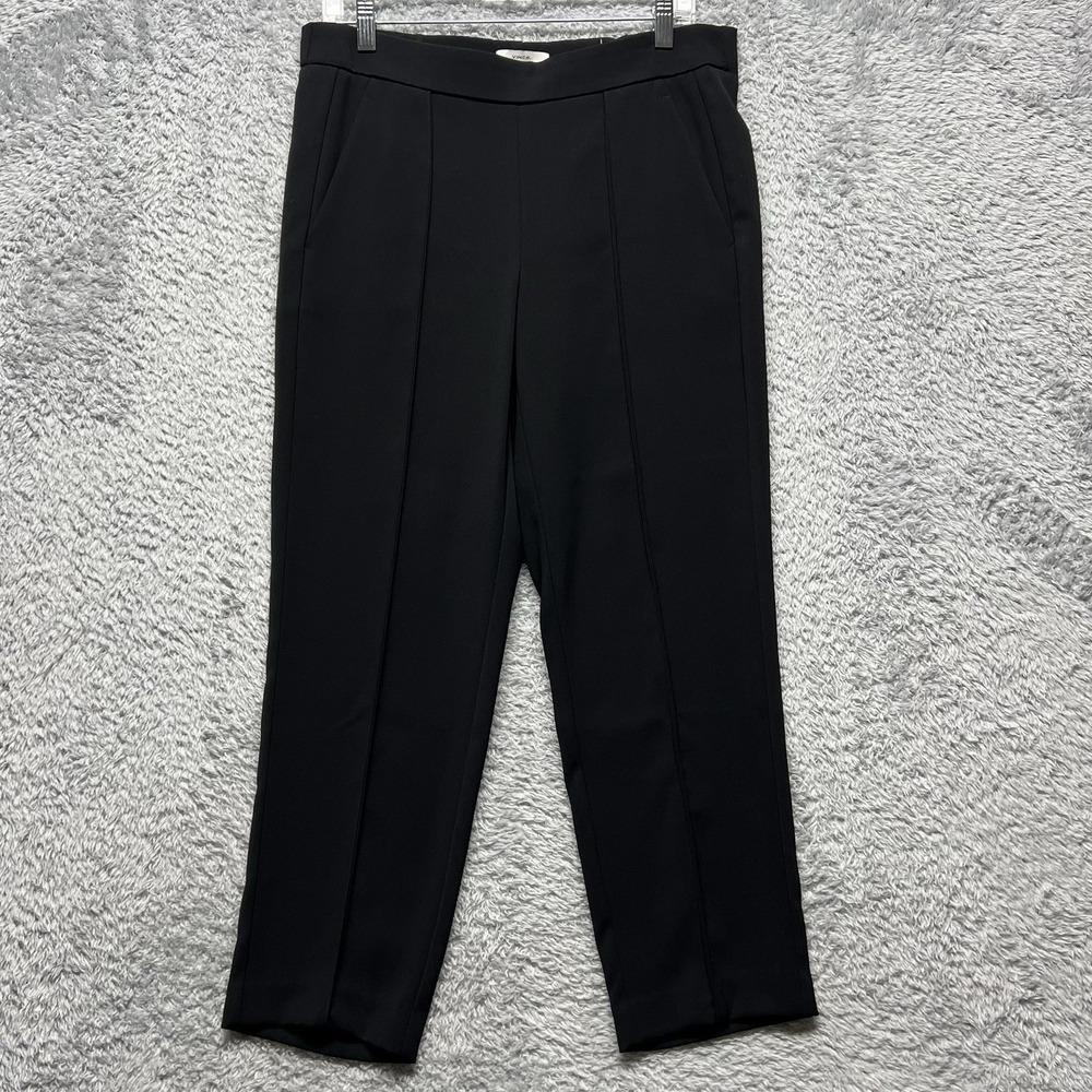 Vince Womens Pull On Trouser Pants Black Size XS Ankle Mid Rise Stretch Pintuck‎